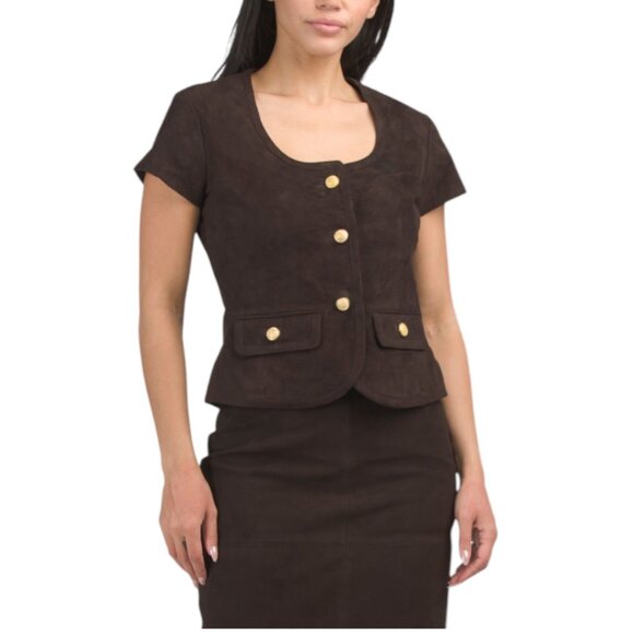 BOD & CHRISTENSEN Suede Short Sleeve Nava Jacket
